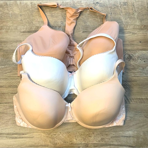 Victoria's Secret Other - Victoria Secret Bundle 3 Bras Nude White Lined Demi Perfect Coverage